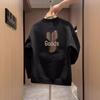 Men's Autumn 2025 Embroidered Casual Hoodie - Versatile Fashion Pullover Round Neck Top