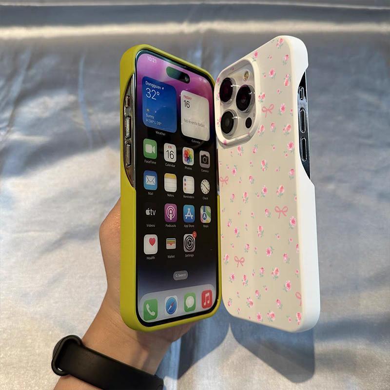 Full Screen Floral Print Suitable For iPhone 16 15 14 13 12 11 Pro Max 14 15 16 Plus Half Pack Shock-Absorbing Phone Case