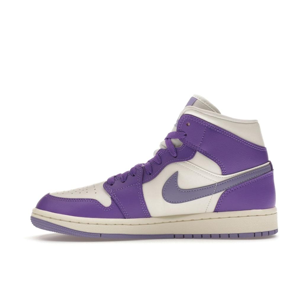 Air Jordan 1 Mid Action Grape Women Sneakers Purple Sail Sky-J-Light-Purple BQ6472-504