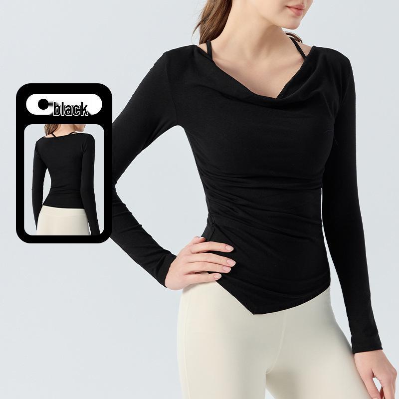 Sexy Low-Cut Tie-Up Yoga Top - Women s Slim-Fit Base Layer with Chest Pad L