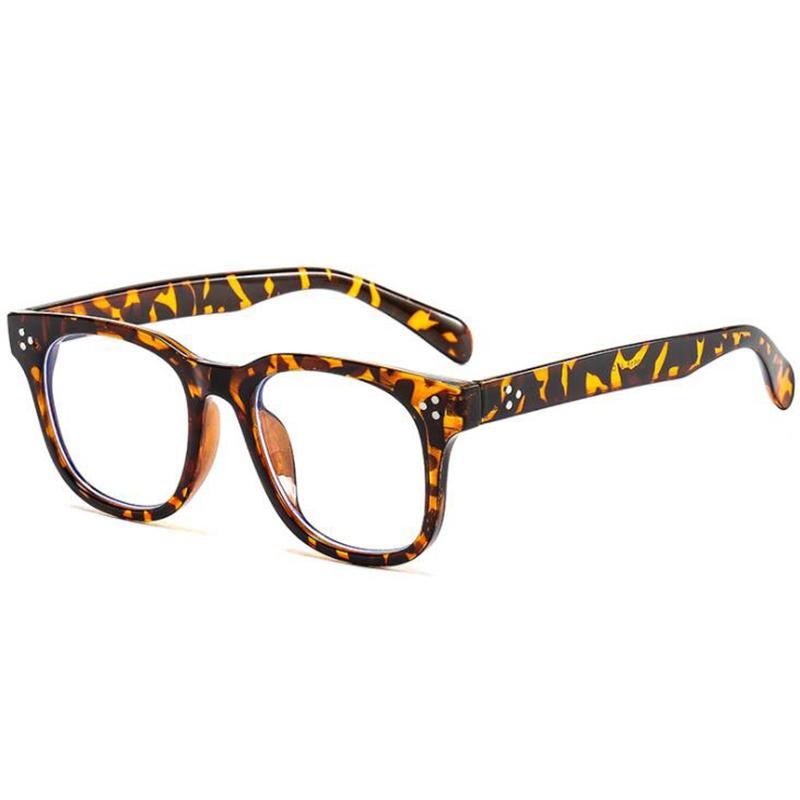 -1 -1.5 -2 -2.5 -3 -3.5 -4 -4.5 -5.0 -5.5 -6.0 Classic Rivets Myopia Eyeglasses With Degree Women Men Black Leopard Frame Glasses