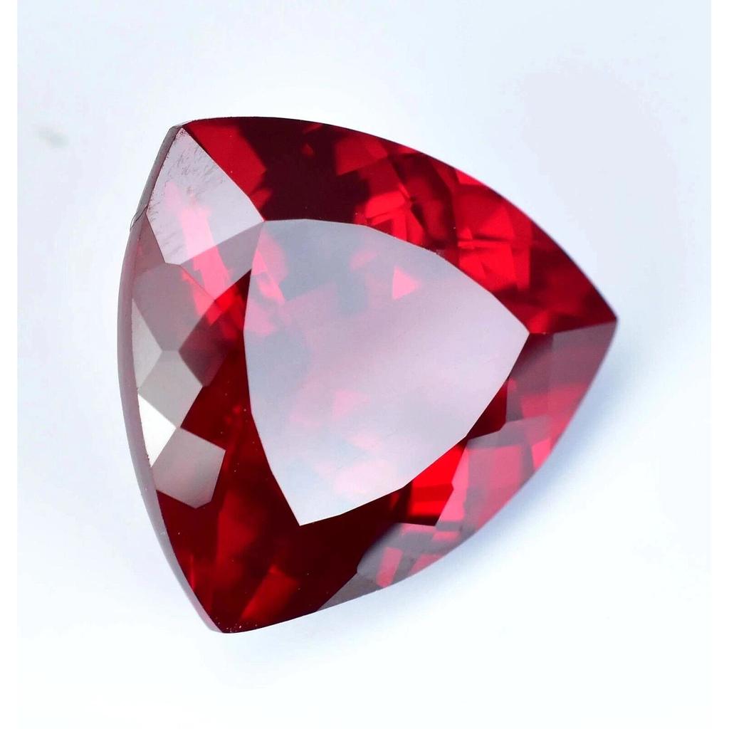Natural Trillion Cut 23 Ct Blood Red Ruby Certified Loose Faceted Gemstone