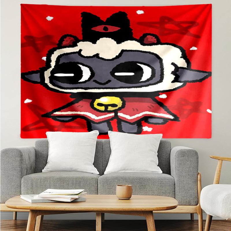 Cult Lamb Game Fantasy Quick-Dry Tapestry Hanging for Bedroom,Livingroom, Playroom,Decor Art Room Wall Tapestry Holiday and Birthday Gifts