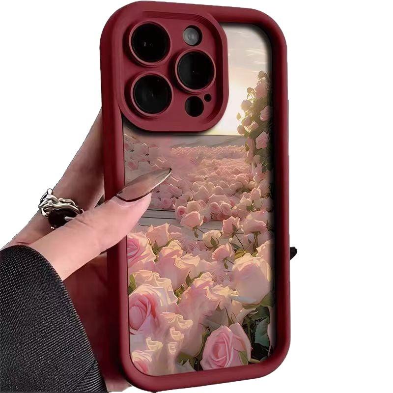 Beautiful rose design, perfect for Apple iPhone 17 Air and iPhone 16 Pro, new phone case, 15cm high-quality, 14cm precision hole.