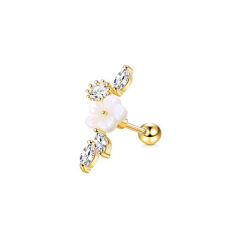 1Pc 16G Stainless Steel Screw Back Stud Earrings for Women Men, Fashion Cubic Zerconia Cartilage Conch Helix Ear Piercing Jewels