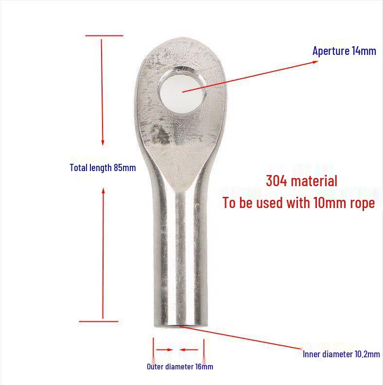 304 Stainless Steel Wire Rope Terminal Connector with Eye Lock