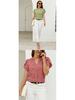 European American Women's V-Neck Heart-Shaped Sleeve Summer Top