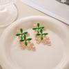 French High-End Flower Earrings, Super Fairy Forest Leaf Cherry Blossom Earrings, Light Luxury Oil Dripping Earrings, Women
