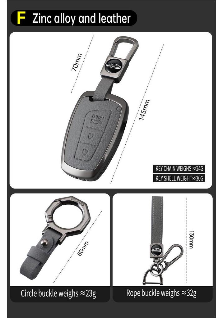 Genesis G70/G80/G90 & GV60/70/80 Metal Leather Key Case