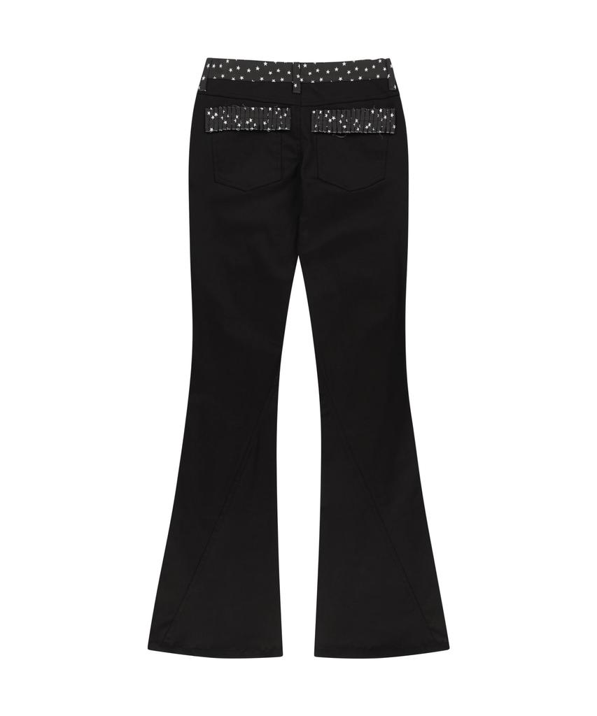 Ohos Star Trim Bootcut Trousers / Black