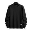 Men Crew Neck Sweatshirt Waffle Knit Casual Pullover Streetwear Top