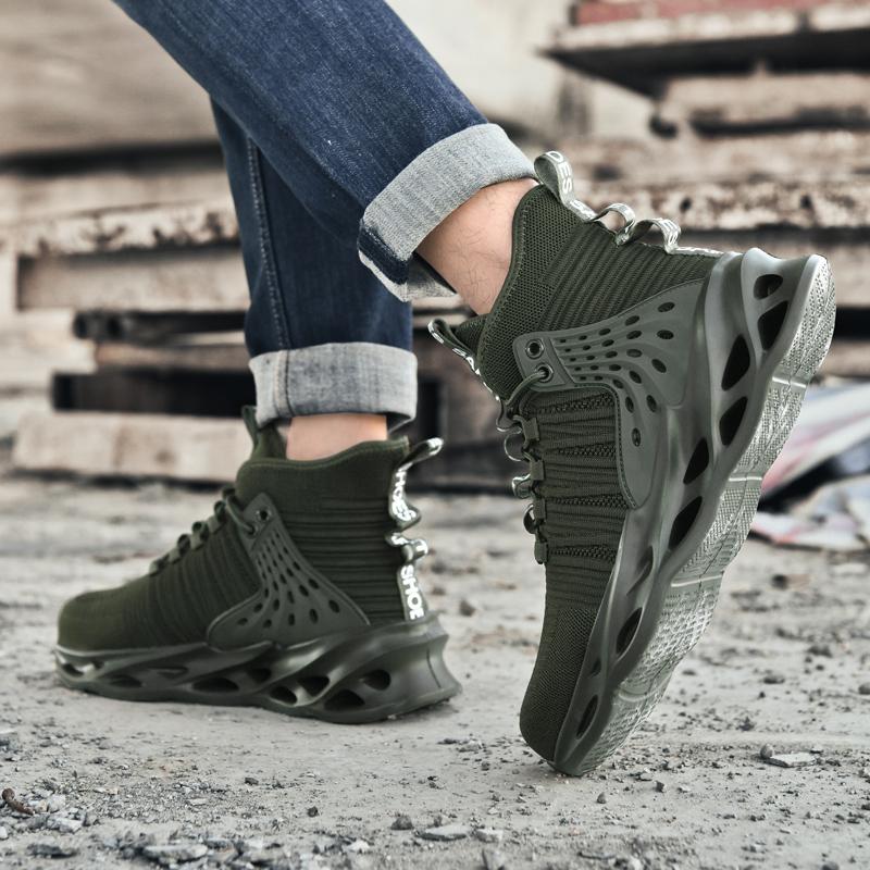 New Unisex Safety Shoes Anti Smashing Men Work Shoes Anti Piercing Outdoor Men'S Boots Lightweight Protection Steel Toe Shoes