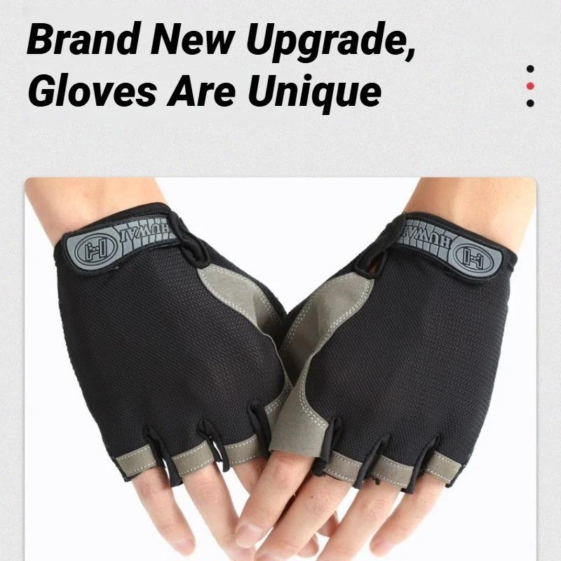 Half Finger Cycling Gloves for Men and Women Anti Slip Shock Absorbing Breathable Summer Bicycle Fingerless Sports Gym Training