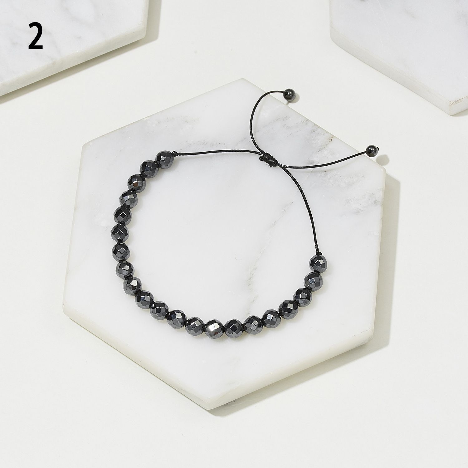 

Модные украшения Браслет Здоровье Регулируемый Черный Камень Гематит Гематит Бусины Браслет 2