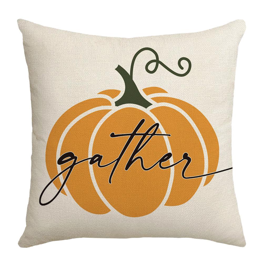 New Autumn Maple Leaf Pumpkin Pillow Cover Living Room Sofa Bedroom Printed Home Pillow Cover Cushion