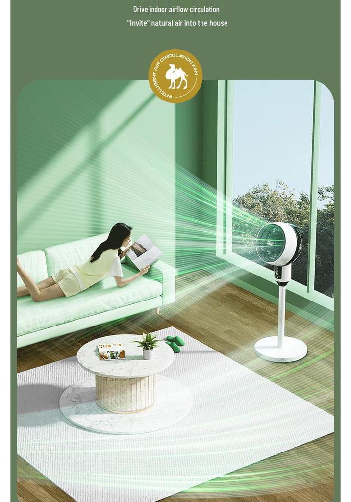 Camel Silent Circulation Fan: Compact Floor/Table Fan with Remote & High Wind Power
