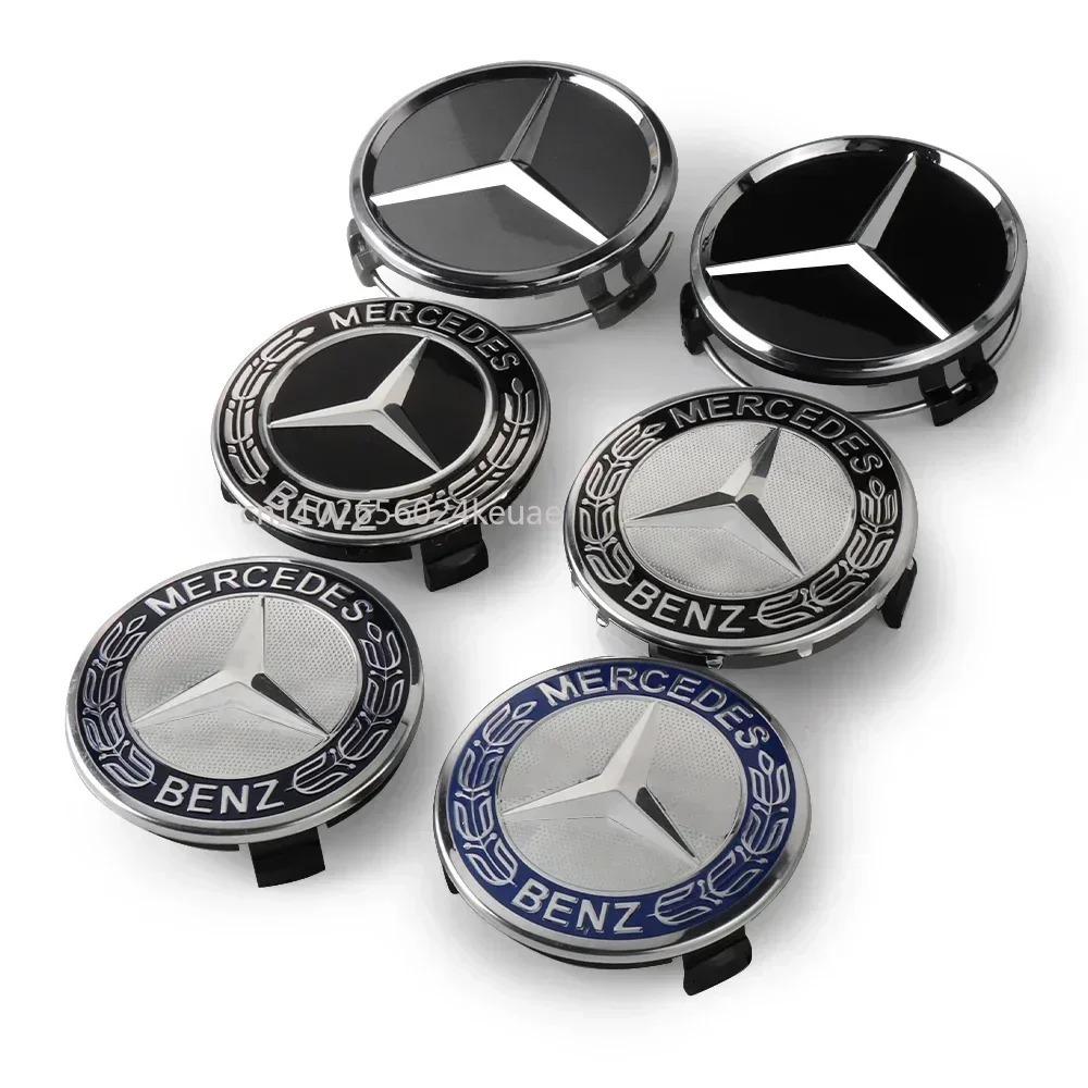 Hub Cap 4PCS 75MM Car Wheel Center Hub Caps Tire Rim Covers Auto Accessories For Mercedes Benz CLA A180 W108 AMG CLK W201 W212 W213 W220 DL1