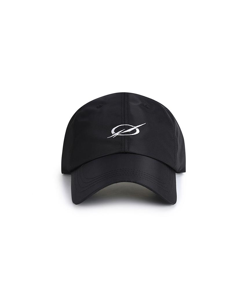 51Peosenteu Shiny White Logo Embroidery Cap - Black
