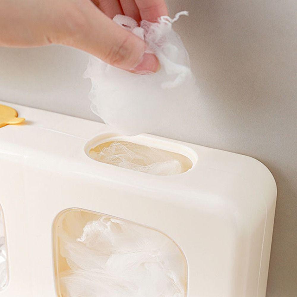 Wall-mounted Disposable Food Cover Storage Box Punch-Free Shower Cap Organizer  for Home
