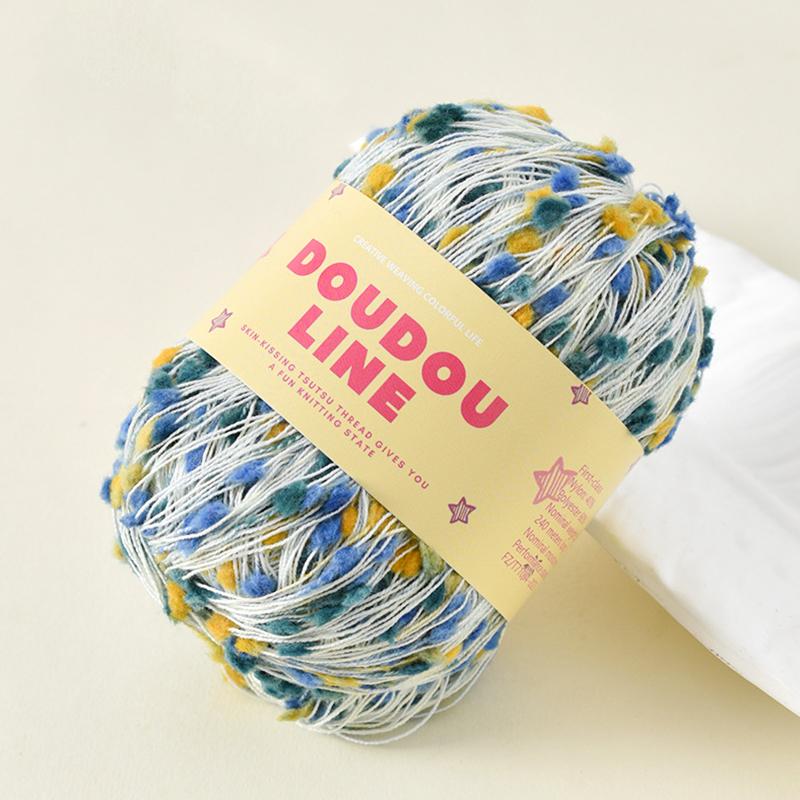 Filato di mohair morbido e confortevole, 50 g/rotolo, filo arcobaleno multicolore per maglione, sciarpa, fai da te, gomitolo di lana all'uncinetto, pois colorati