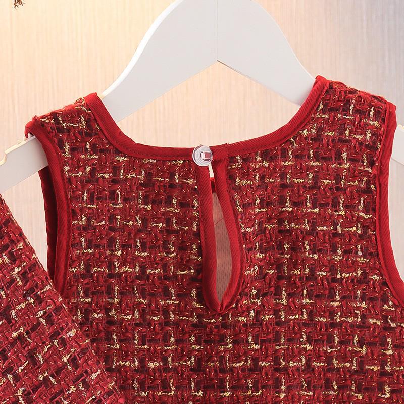 Girls' Korean-Style Coco-Inspired Jacket & Skirt Set - Autumn/Winter Two-Piece