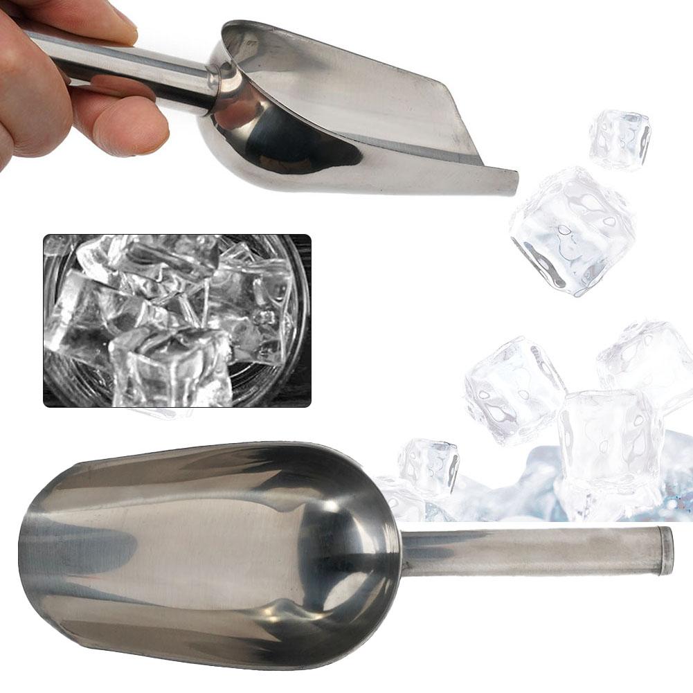 Stainless Steel Ice Scoop Party Bar Buffet Kitchen Sugar Flour Dry Goods Shovel Ice Cream Tools Food Measuring Scoop Shovel