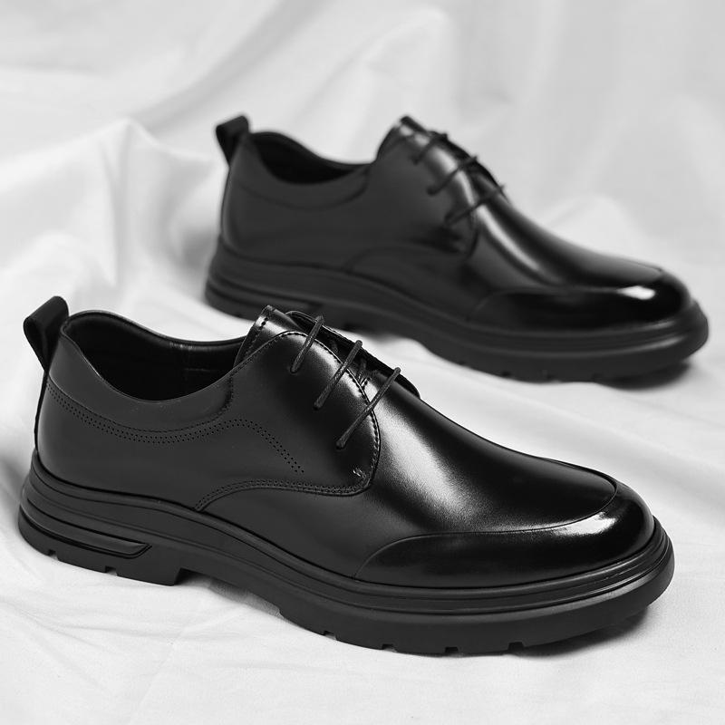 Fashion Autumn Winter New Fashion Casual Leather Shoes for Men Solid Color New Designer Dress Shoes Male Soft Sole Lace Loafers Man