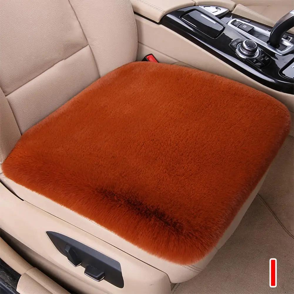 Car Seat Cushion Driver Seat Cushion Winter Warm Fluffy Cover Thick Pad Car Interior Wool Chair Seat Plush Accessories Home Q1R1