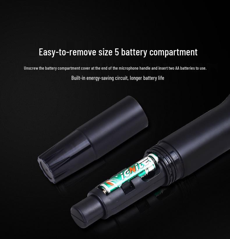 UHF Dual Metal Wireless Microphone with Adjustable Frequency and LCD Screen for Professional Entertainment Use