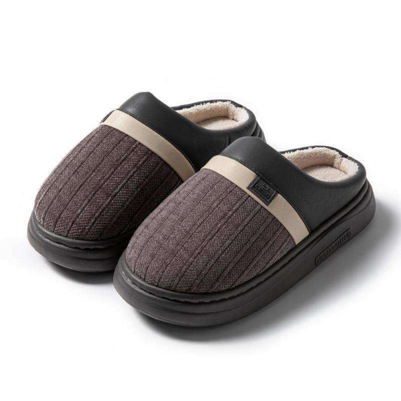 

Под чертой цельнохлопковые тапочки женские новые зимние домашние теплые парные плюшевые тапочки мужские 44-45