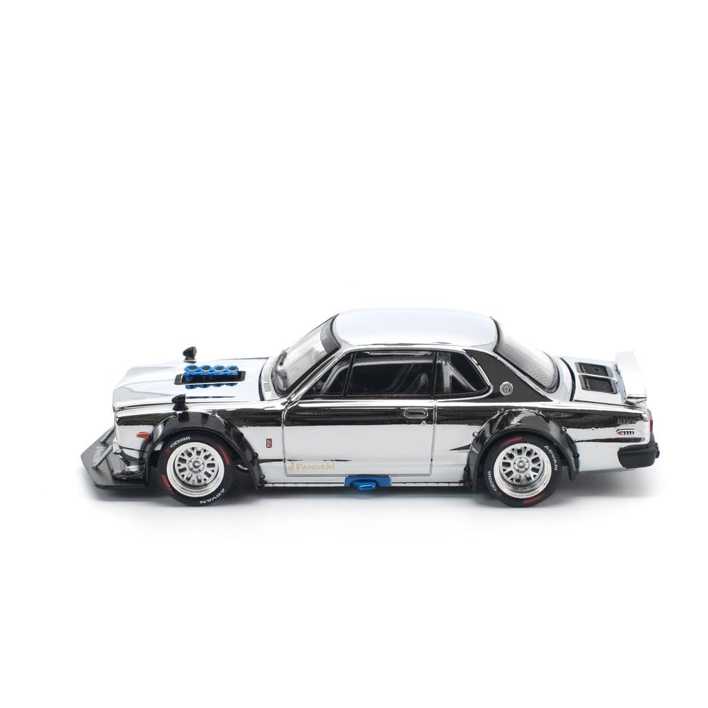 Genesis Company POP RACE Skyline V8 Drift Silver Chrome Finished Model PR640330 1/64 GT-R (Hakosuka)