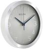 Wall Clock - BULOVA - C4844 - Silver Metal - Arabic Numeral Dial - Silent