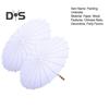 2Pcs White Paper Umbrella Chinese Style DIY Crafts Decorative Oil-paper Painting Umbrella Wooden Handle Oriental Parasol Party Favors