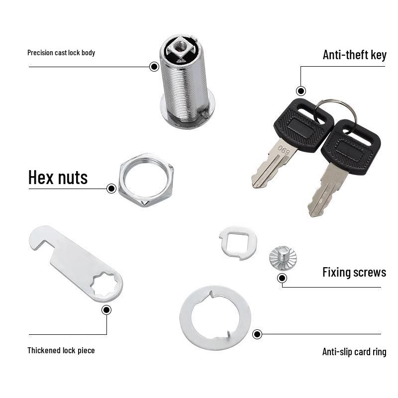 Cabinet Lock Core for Filing and Storage, Sheet Metal Locker, Door Latch, Keyed Hardware