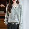 QingHe Cashmere Women's 30% Cashmere Cardigan - Soft & Warm Wool Blend Sweater