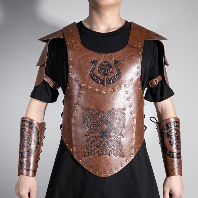 Halloween Medieval Vintage Shoulder Cape Steampunk Armor Cosplay Costume Prop