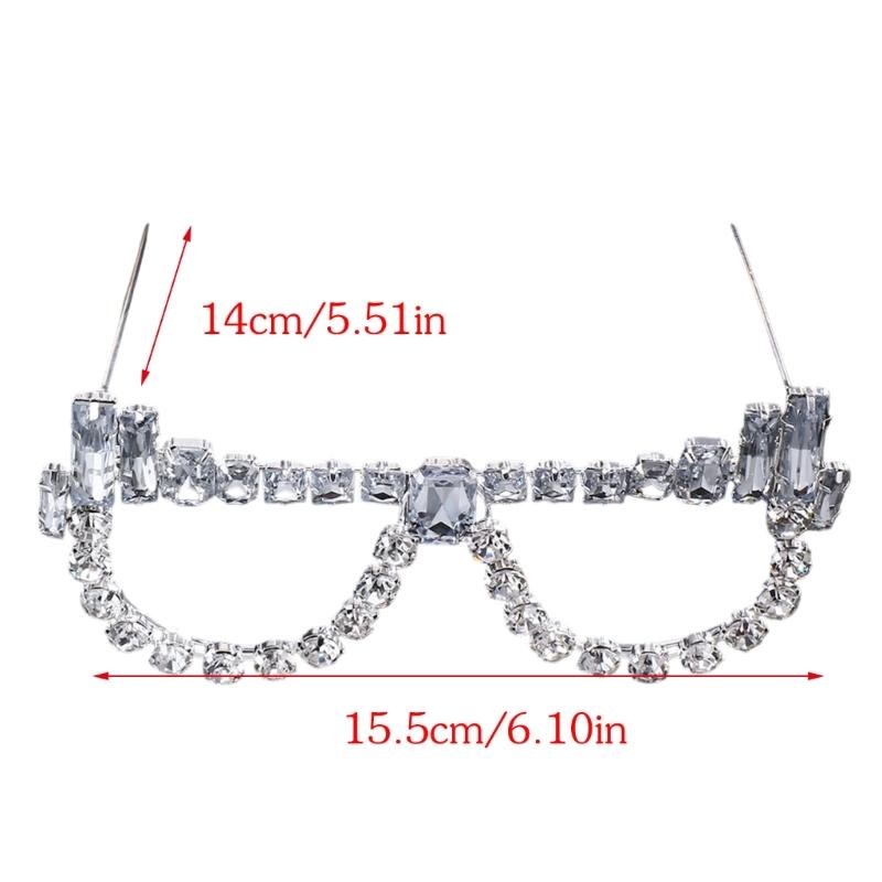 No Lens Rhinestones Glasses Frames Rhinestones Sunglasses Funny Party Eyewear Crystal Eyeglasses for Photograph Props
