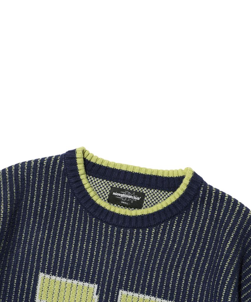 NICEGHOSTCLUB Big N Knit_Navy(Ng2Gfuk601A)