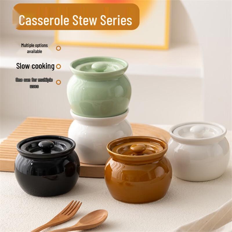 

Changbaosen Ceramic Double Boiler Stew Pots (Set of 5) Small 350ML