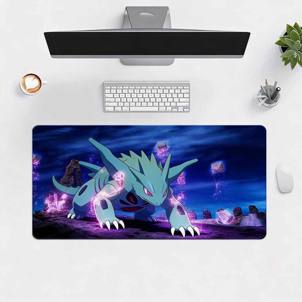 Pokemon Mega Tyranitar Crystal Power Scene Extended Gaming Mouse Pad Large Desk Mat