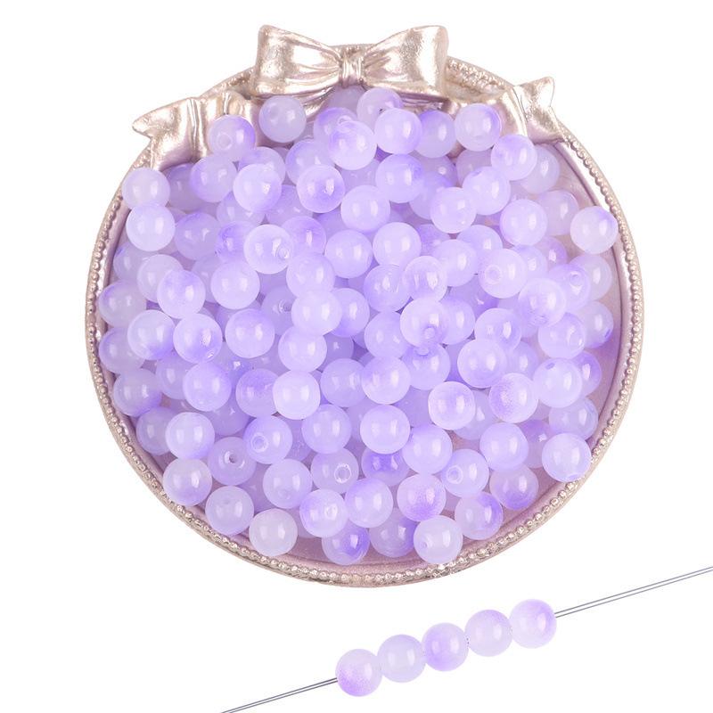 8mm Summer Dream Jelly Duplex Glass Round Beads Loose Beads DIY Handmade Bracelet Glaze Beading String Material Beads for Jewelry Making