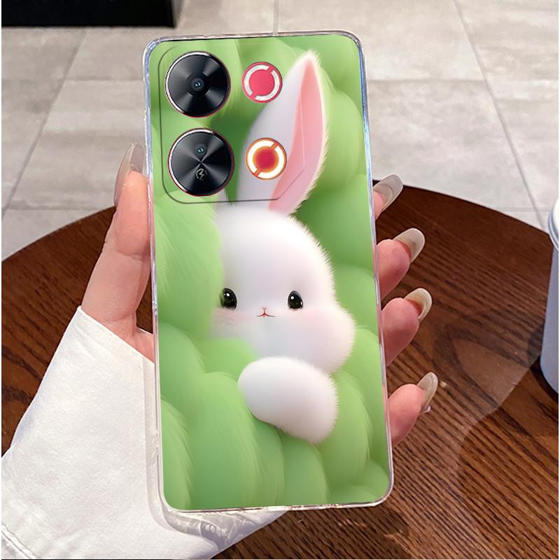 Case For Itel P65 P671L P 65 Casing Luxury Cute Love Heart Rabbit Funny Pattern Cover Clear TPU Silicone Soft Shell Phone Case