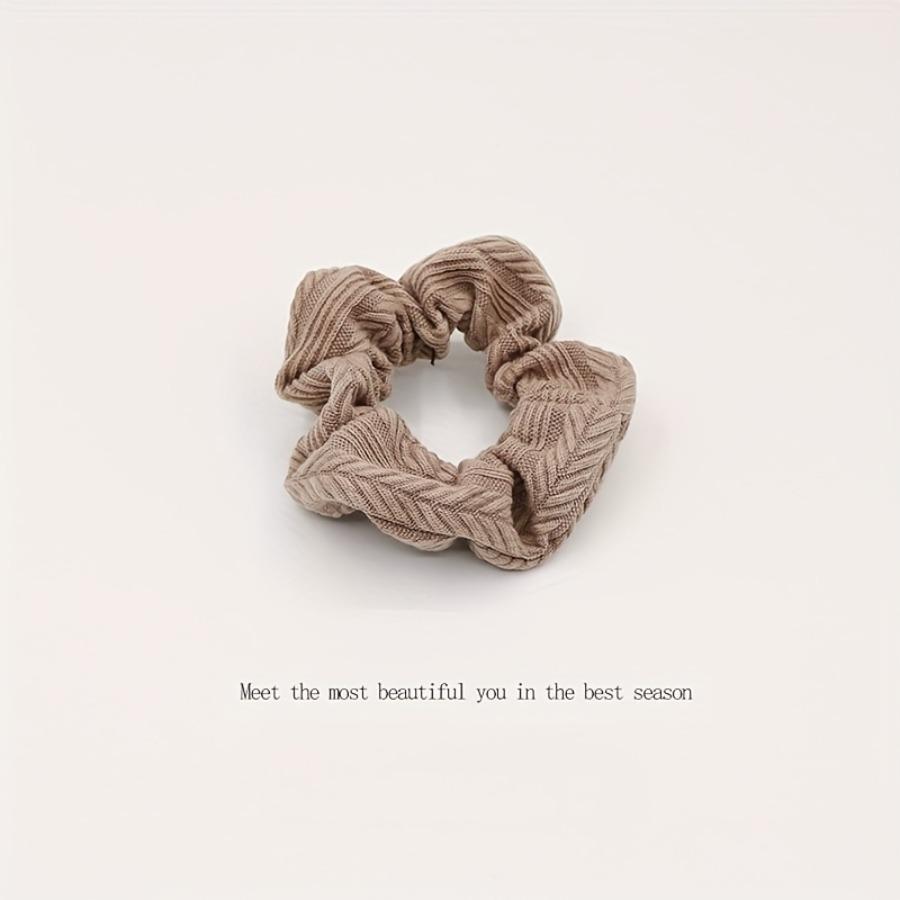 4pcs/Popular New French Retro Sweet Plush Hair Ties for Autumn And Winter, High-End Feel