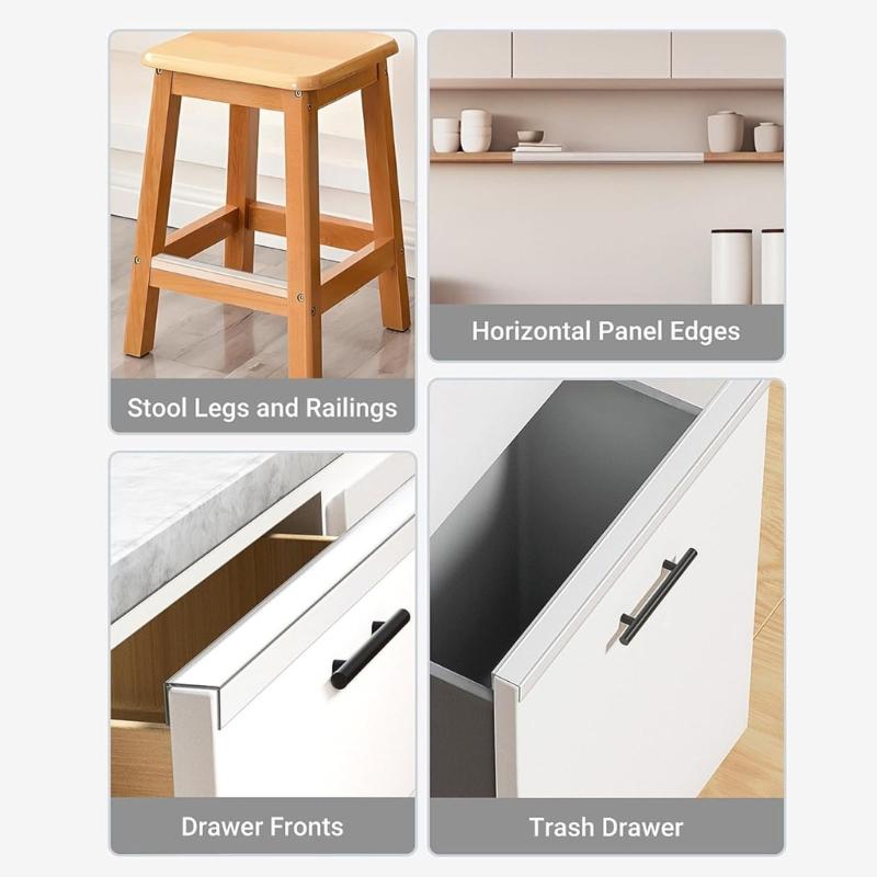 Strong Clear PVC Edges Guard 45cm Adjustable Length Customizable Protector for Cabinet Corner Child Proof Protect