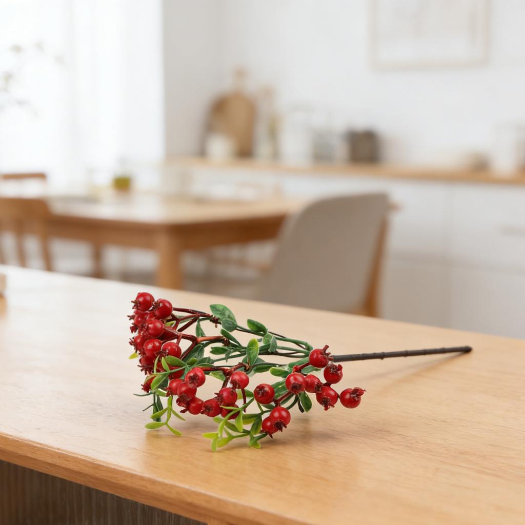 1 Pc Artificial Pomegranate  Long Branch Vibrant Artificial Berry Flowers Weddings, Parties Home Decor