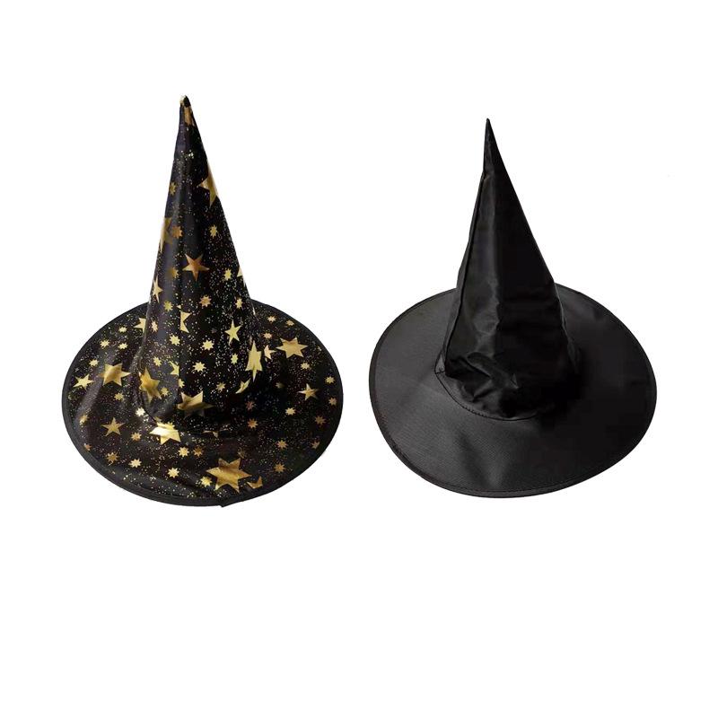 Halloween Witch Hat - Black Five-Pointed Magician Hat for Ghost Festival, Party Props for Children & Adults