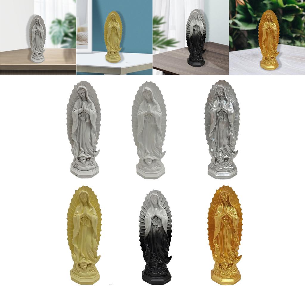 Resin Mary Statue Figure Blessed Mother Ornament Figurine Handmade for Patio Wedding Gift Tabletop Outdoor Decor