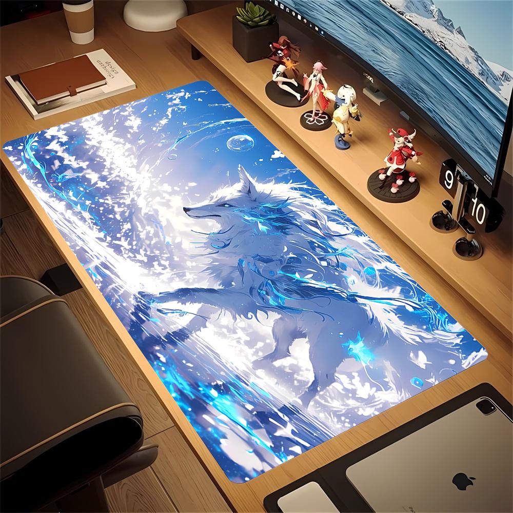 Mousepad Anime Fox Kawaii Mouse Pad Pc Gaming Accessiores Non-slip Large Mausepad with Lockedge Deskmat Podkladka Pod Mysz