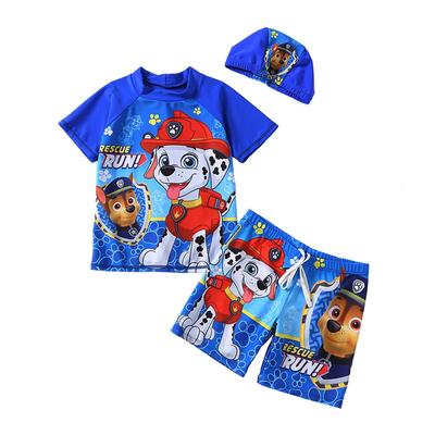 Sunkids Paw Patrol 3-Piece Swimsuit Set for Boys, Perfect for Beach, Swimming, and Hot Springs, Cute Summer Swimwear (Sizes S-XXL) (M, Blue 6)
