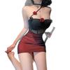 Sexy three-dimensional rose double-layer mesh splicing tube top skirt women's hollow secretary hip skirt Spice girl slim nightdress